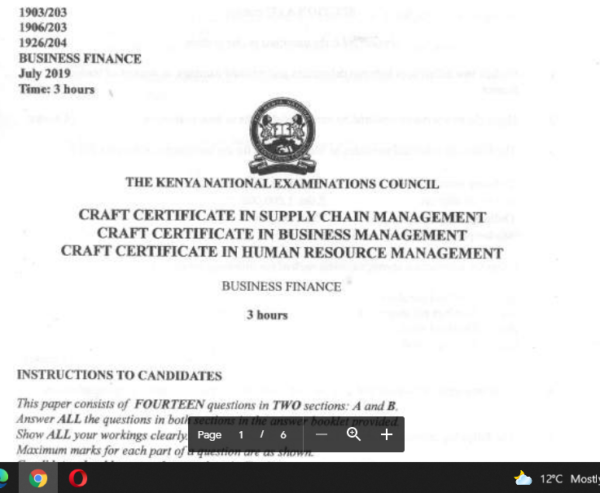 Certificate in Human resource management module 1 KNEC past papers