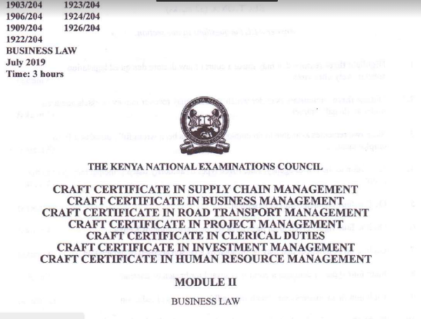 Certificate in project management module 2 KNEC past papers