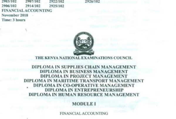 Diploma in business management module 1 KNEC past papers