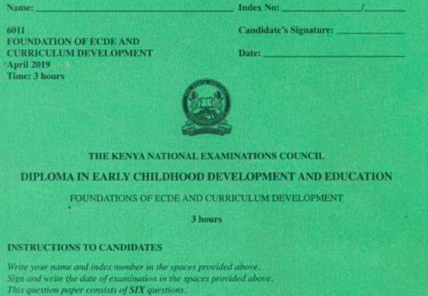Diploma in early childhood development KNEC past papers