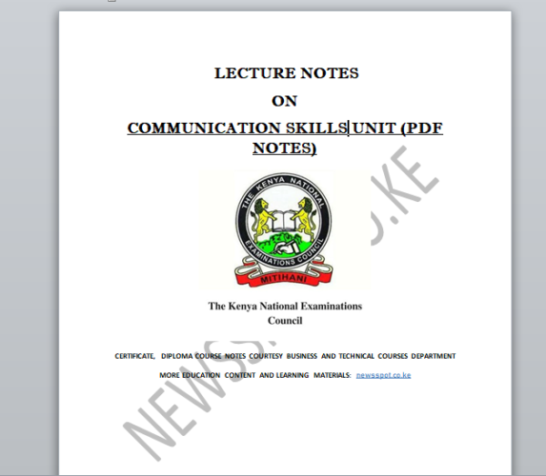Communication skills notes pdf