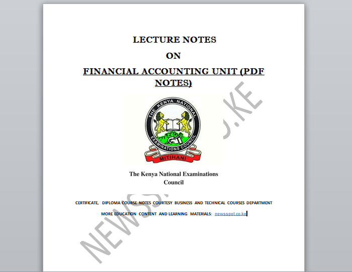 Financial Accounting Notes Pdf 