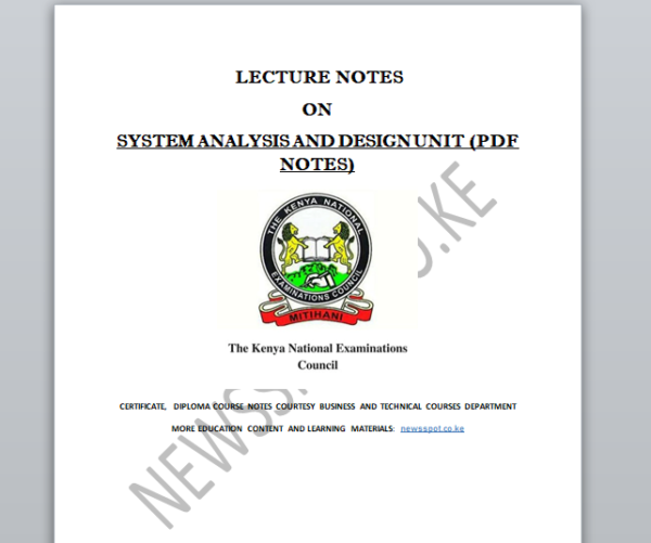 System analysis and design notes PDF