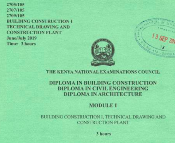 Technical drawing KNEC past papers module 1 2 3