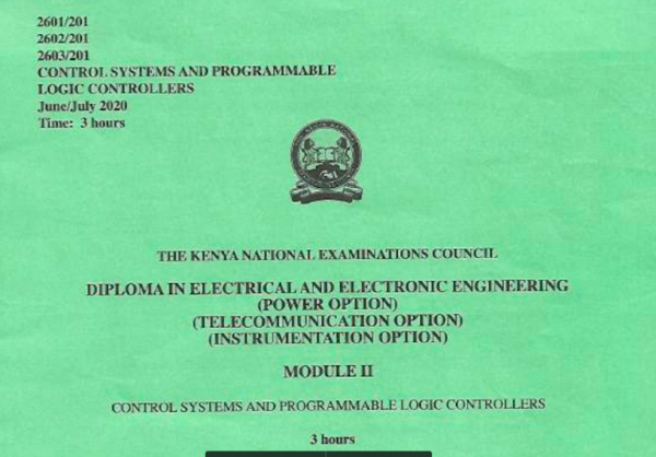 Control systems & programmable logic controllers KNEC past papers