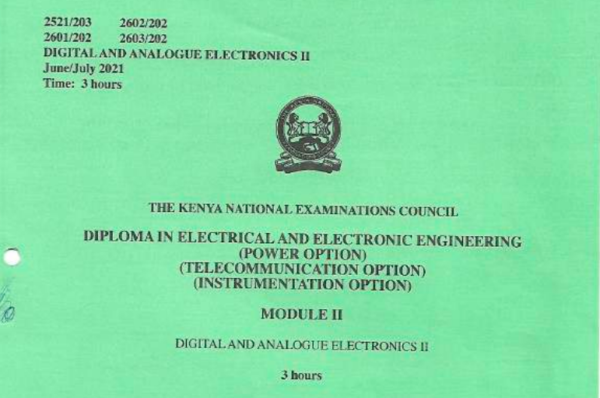 Digital and analogue electronics II KNEC past papers latest