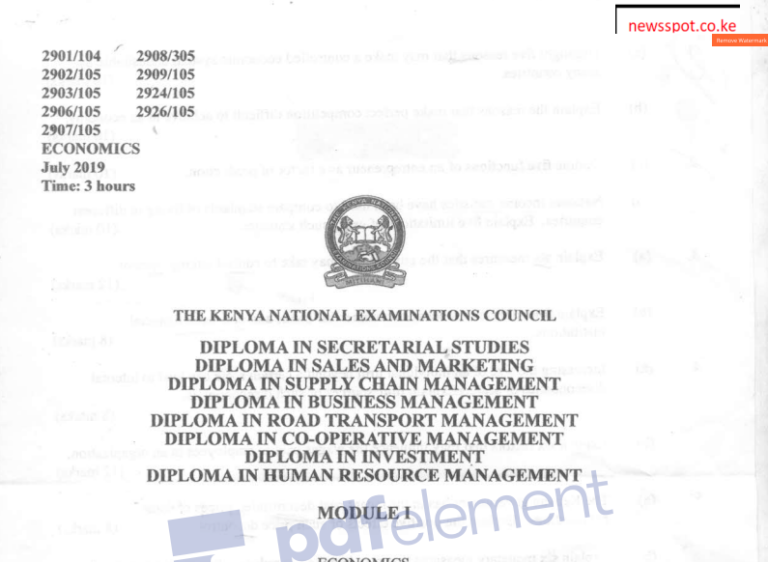 Economics KNEC Past Papers Latest » Newsspot.co.ke