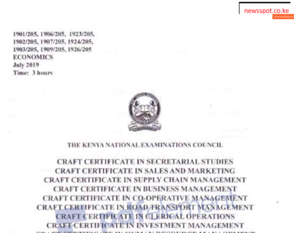 Economics certificate module 2 KNEC past papers
