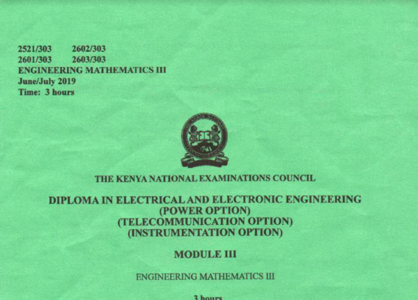 Engineering mathematics III KNEC past papers