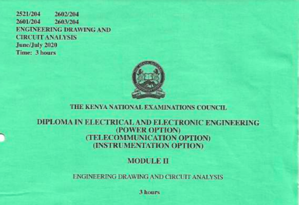 Engineering drawing & circuit analysis KNEC past papers