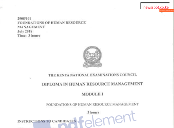 Foundation of human resource management KNEC past papers
