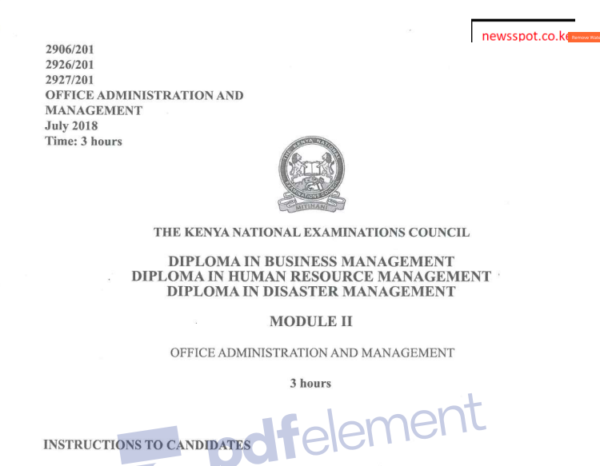 Office administration and management module 2 KNEC past papers