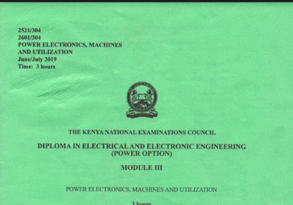 Electrical power systems & electromagnetic field theory KNEC past papers
