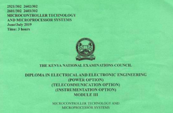 Microcontroller technology & Microprocessor systems KNEC past papers