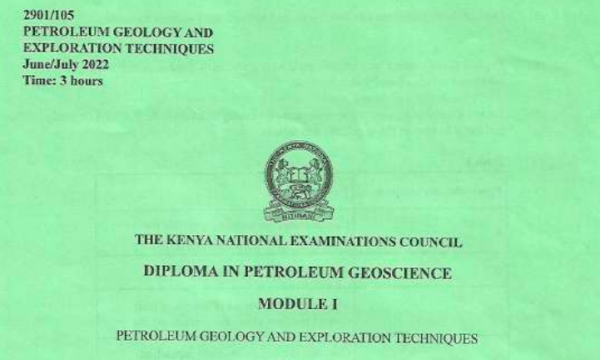 Diploma in petroleum geoscience module 3 KNEC past papers