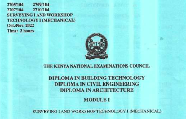 Diploma in architecture module 3 KNEC past papers