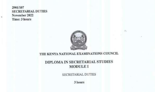 Diploma in secretarial studies module 1 KNEC past papers