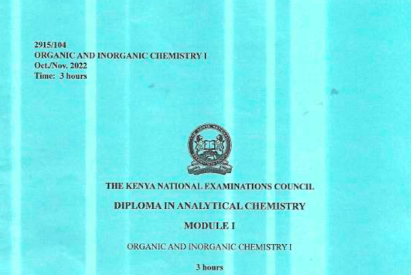 Diploma in analytical chemistry module 2 KNEC past papers
