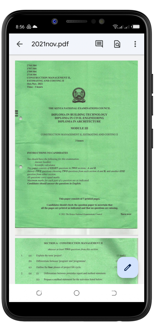 TVET KNEC past papers